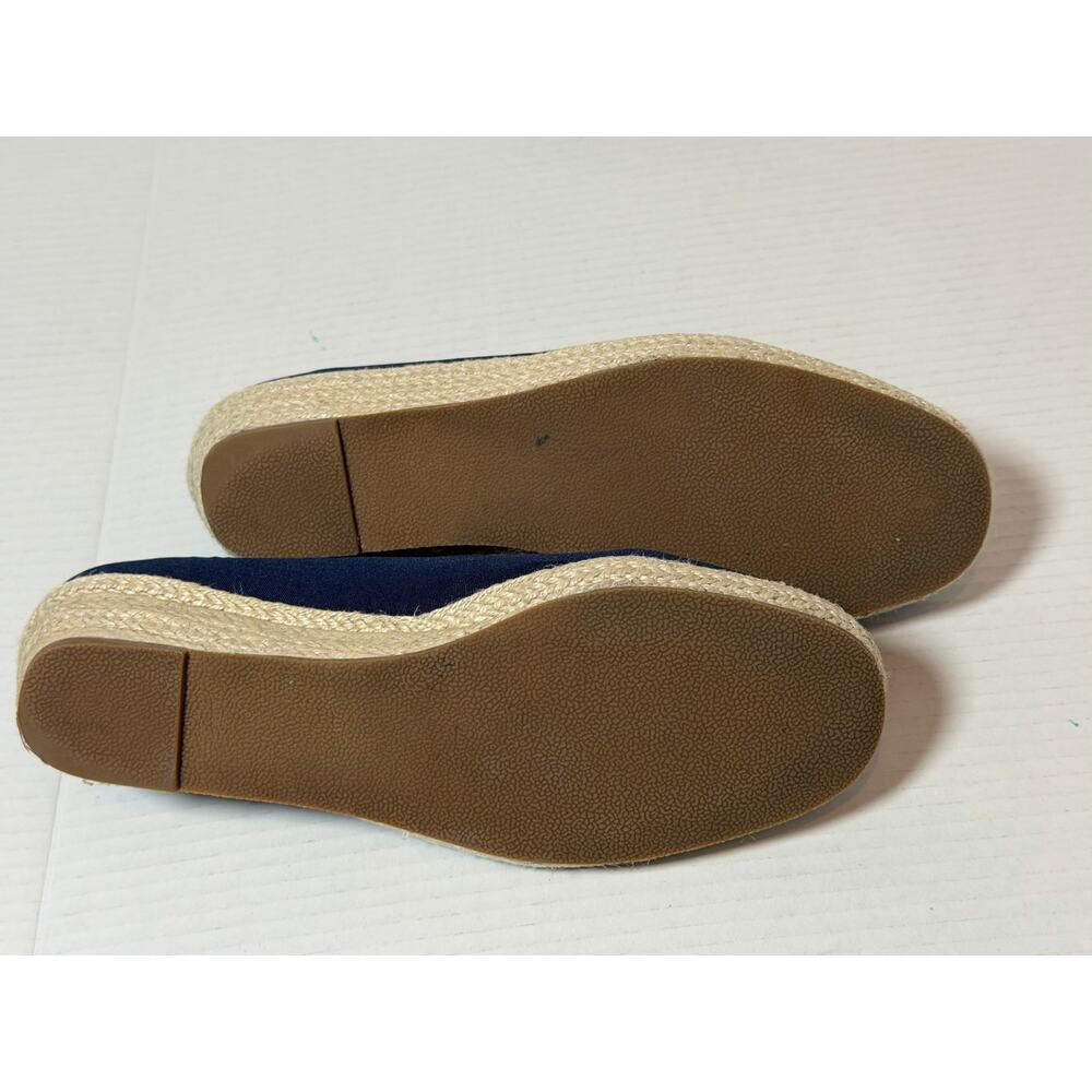 Women's David Tate Stroll Espadrille Low Wedge Navy Fabric Shoe Size 10 W - Picture 5 of 7